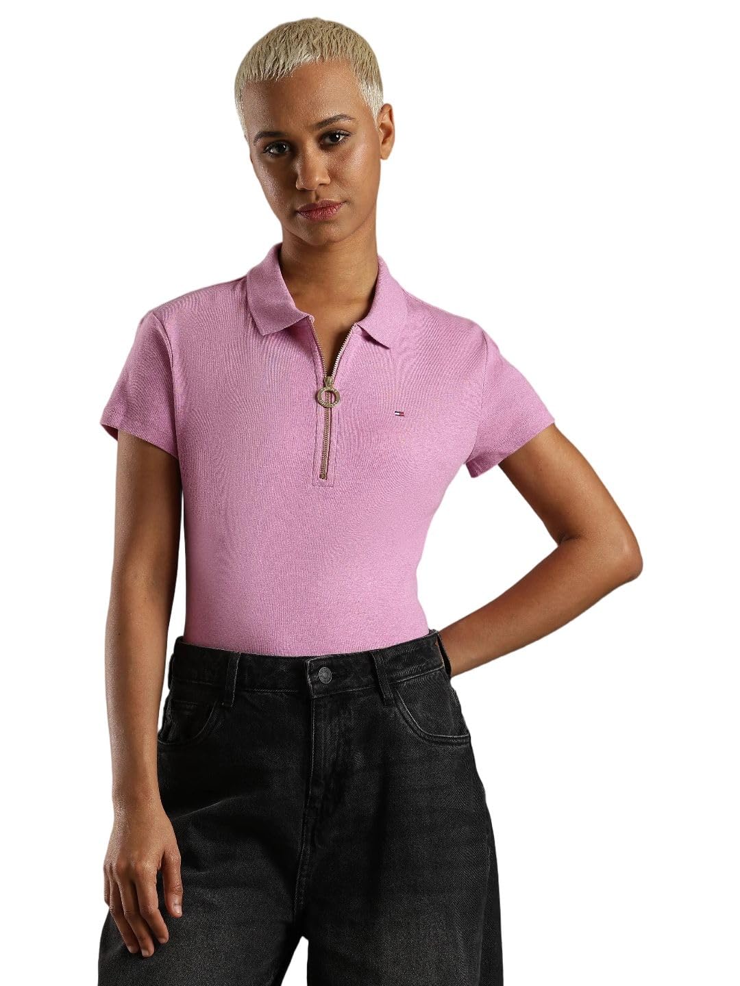 tommy hilfiger Solid Slim Fit Cotton Polo T-Shirt-picture-43