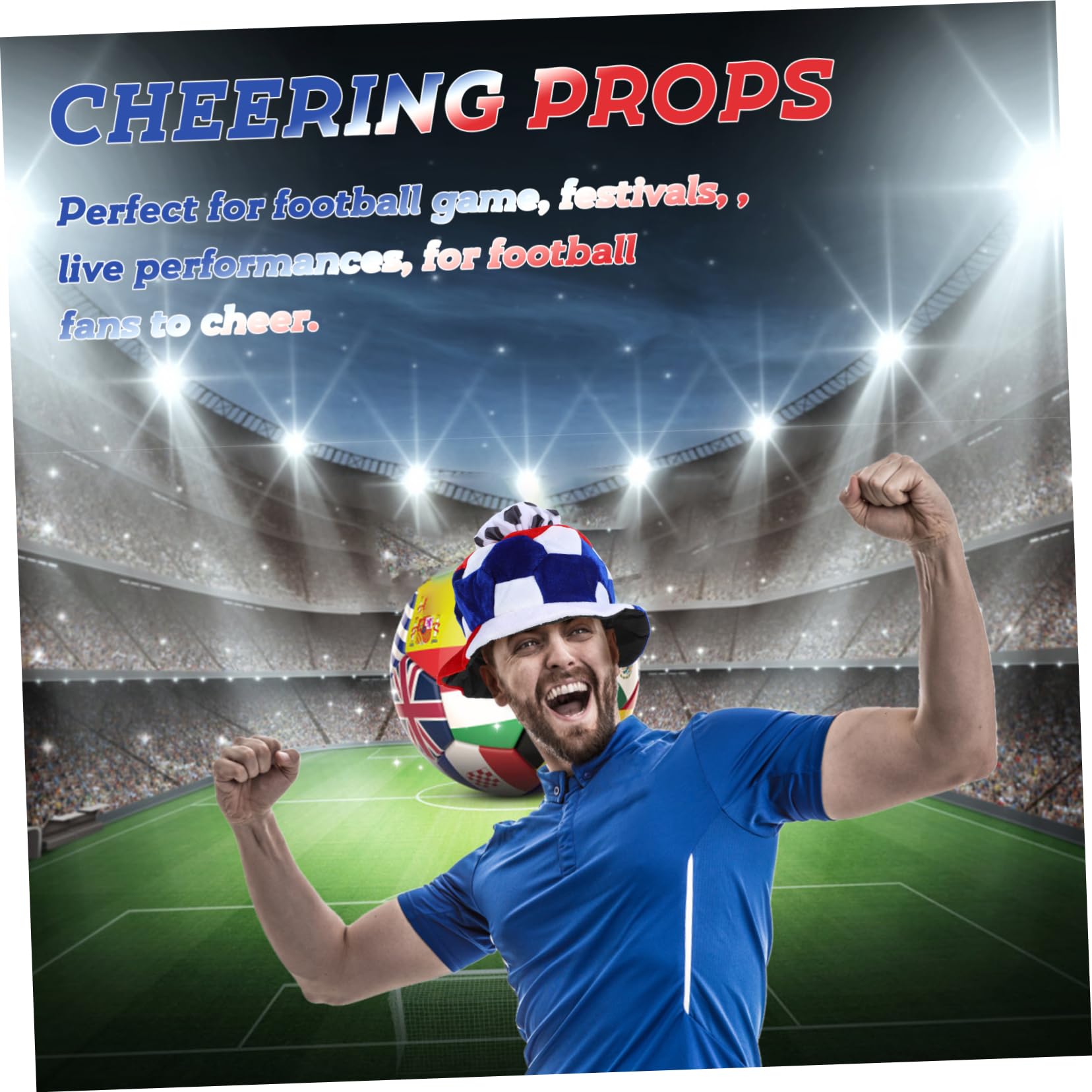 TOYANDONA 5pezzi Cappellino Decorativo Da Calcio Per Feste e Competizioni Leggero e Traspirante Cappello Sportivo Unisex Per Adulti e Ragazzi Tema Calcio Francia