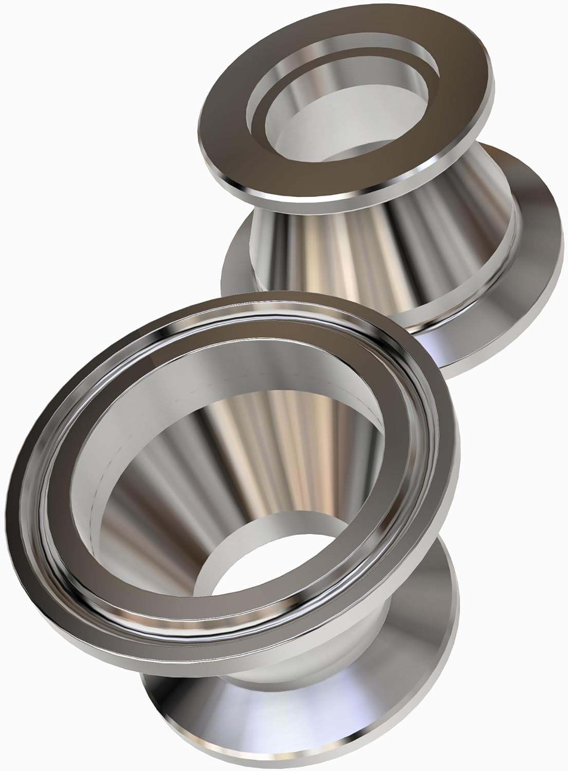 1.5" sanitary triclamp to KF25 flange adapter SS304 1.5" TC to KF25 x 2pcs | Adapting two hybrid sanitary Tri-Clamp flanges to KF vacuum flanges