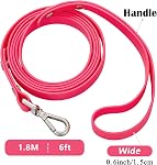6ft Long Dog Training Leash Waterproof PVC Dog Leashes Great for Large Medium Small Outdoor Dog Training Lead(Rosered