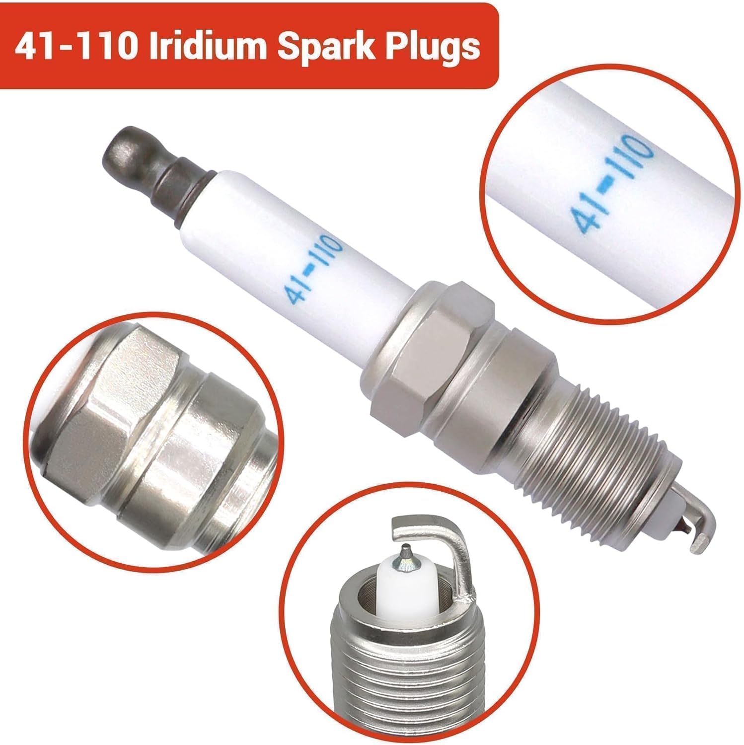 41-110 Iridium Spark Plugs & M8-48322 Spark Plug Wires Compatible with 5.3 6.0L 6.2L Chevy Silverado Suburban Avalanche Express GMC for Cadillac Escalade Yukon Sierra V8 LS Truck (Pack of 8)