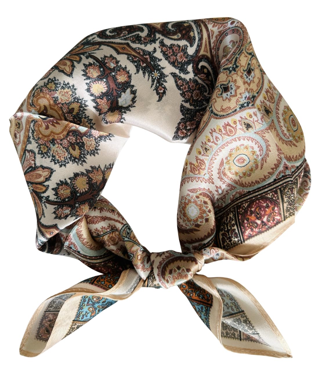 Generisch 100% Reine Maulbeerseide Seidentuch Damen 53x53cm, Eleganter Seidenschal & Halstuch aus Seide, Quadratisches Kopftuch, Bandana, Taschen-Accessoire, Geschenk