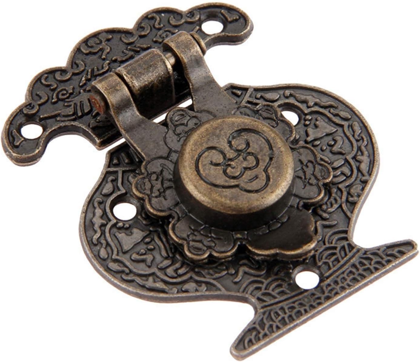 Hasp,37x46mm Antique Wooden Case Hasp Funiture Hardware Vintage Decorative Hasp Lock Latch Buckle for Jewelry Wooden Box Drawer