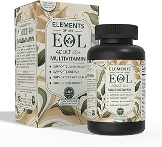 40 Plus Multivitamin for Women & Men with Vitamin A, D, B6, B12, E, Zinc, Magnesium, Calcium - Vegan, Gluten Free, Mens & Womens Multivitamin, Supports Energy, Immunity, Joint & Heart Health (120 Cap)