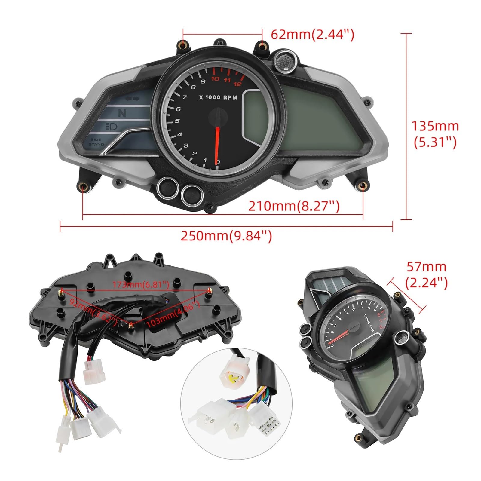 Moto tacómetro Digital Medidor Velocímetro, Tacómetro Y Odómetro para Motocicletas para Ba&jaj para Pulsar 135 150 160 180 220NS 2015-2018