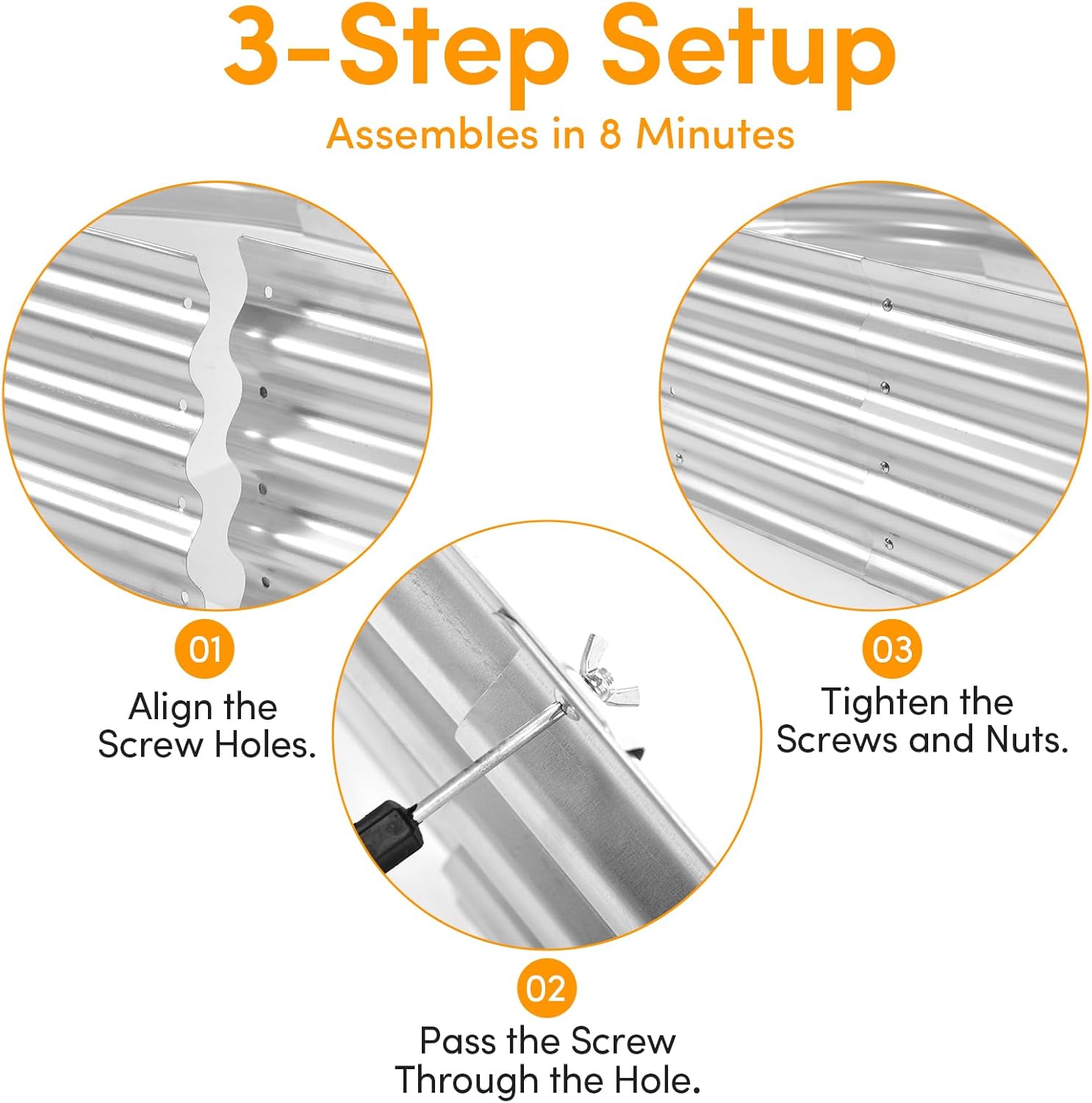 6x3x1FT(2 Pack) Galvanized Planter Raised Beds, Outdoor Metal Raised Garden Bed for Vegetables, Herbs, Flowers (Silver, 6×3×1FT (2-Pack)