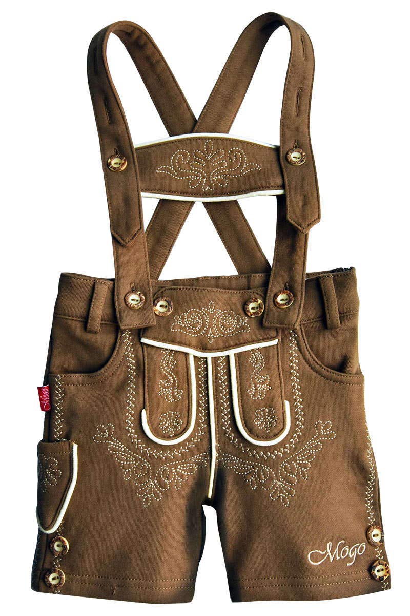Mogo Jungen Kurze Baby-Hose Lederhosenstyle Hellbraun, HELL/BEIGE (Hellbraun), 50/56