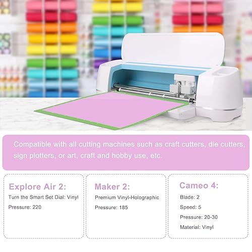 Miniatura 3 de TECKWRAP 001 - Rollo de vinilo adhesivo permanente brillante para cortadores, letreros, álbumes de recortes, manualidades, troqueladores de 12