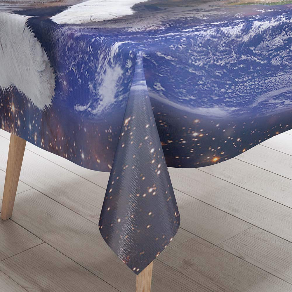 Nappe Rectangulaire DOTBUY Nappe En Polyester Impermeable L'épreuve De L'huile Antifouling Nappe En Table Pour Extérieur Ou Intérieur Table De Salle à Manger (Flamme Orange,140x260cm