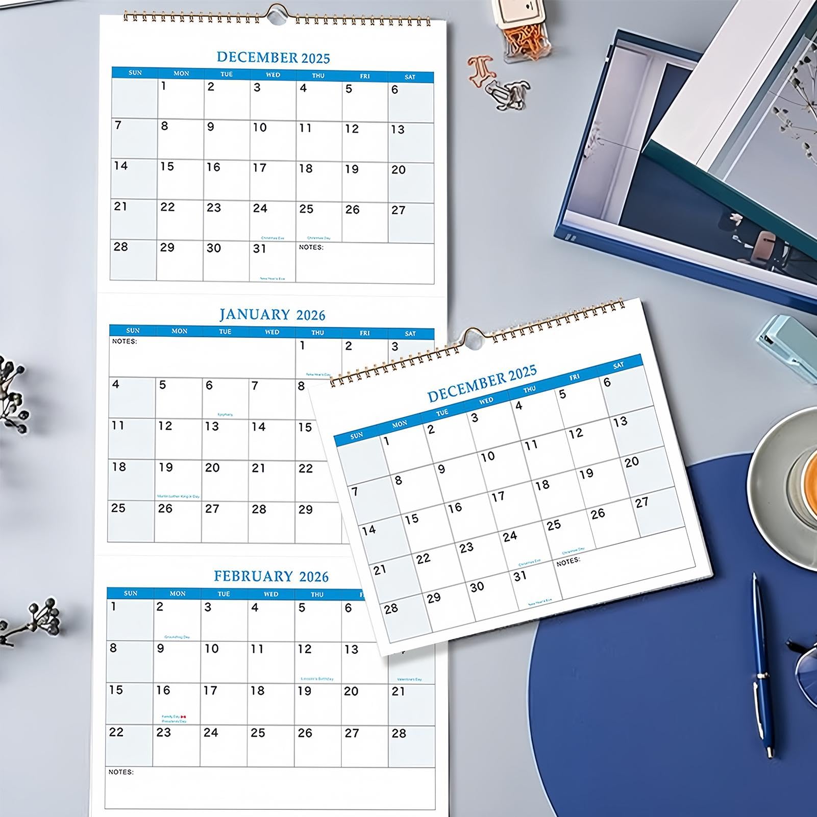 Der 2026 kalender Vertikaler Wandkalender 2026, 3-Monats-Wandkalender 2025–2027, Bürobedarf for Reisen, Alltag, Büro, Zuhause, Kühlschrank, Training Der punkt im jahr 2026