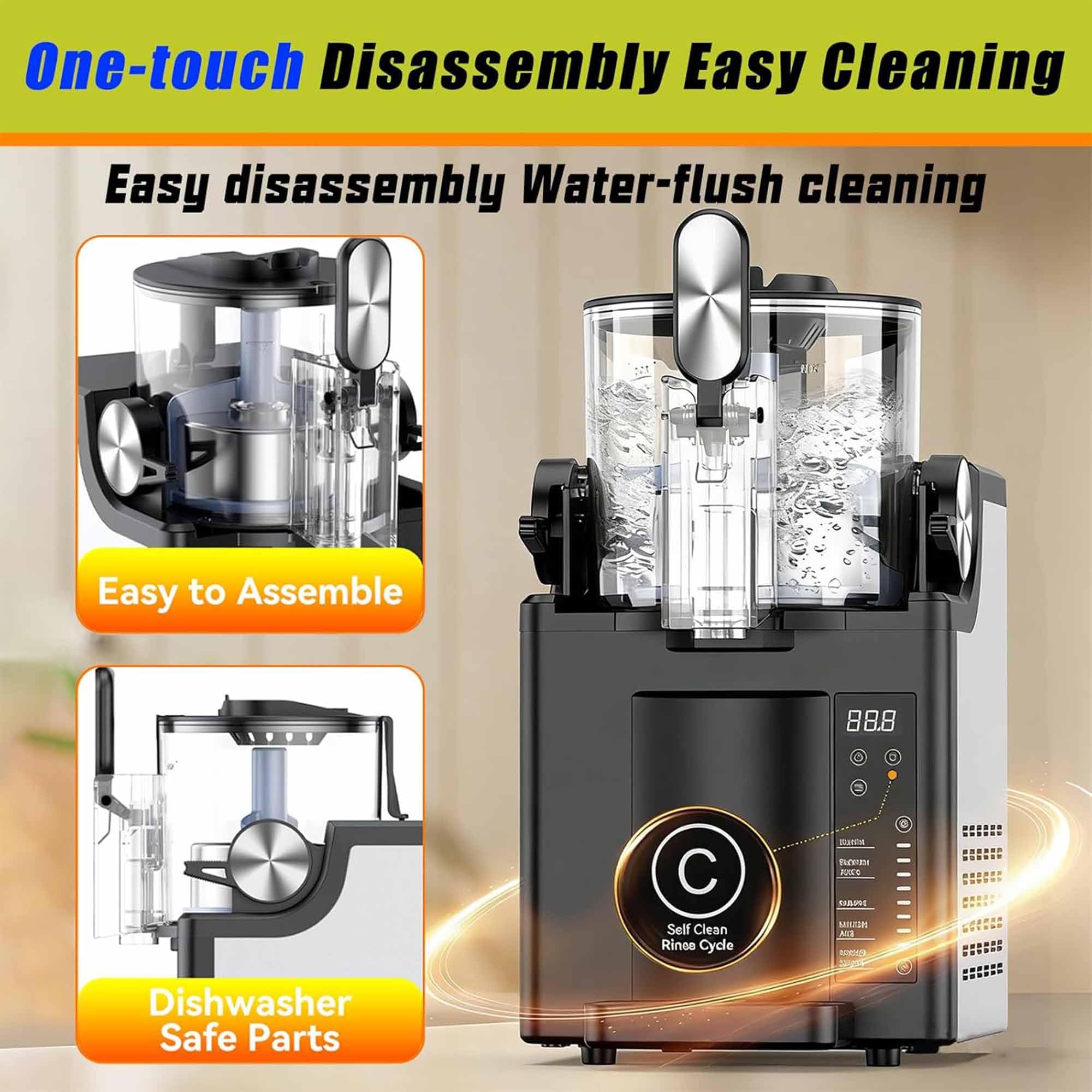 Máquina Inteligente De Bebidas Congeladas, Máquina De Granizados De 1.8l Con Pantalla Táctil 220w Con 4 Programas Preestablecidos Y Modo De Autolimpieza Y Máquina De Granizados Giratoria Rápida