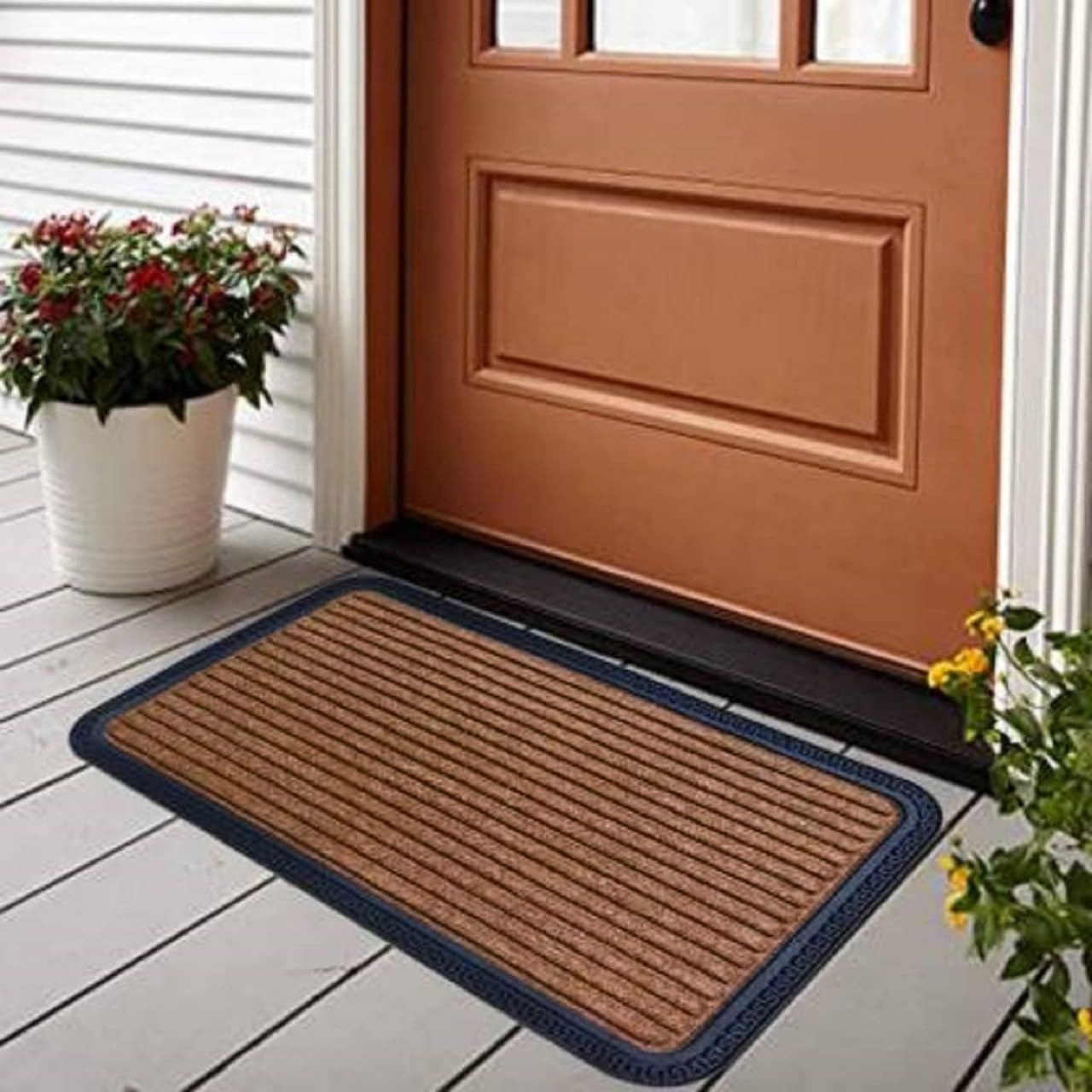 YMORIA Anti Skid Door Mats for Home Entrance |Rectangular Mats| Outside, Indoor Rubber Mat for Floor (40X60 cm, Brown)-image-31