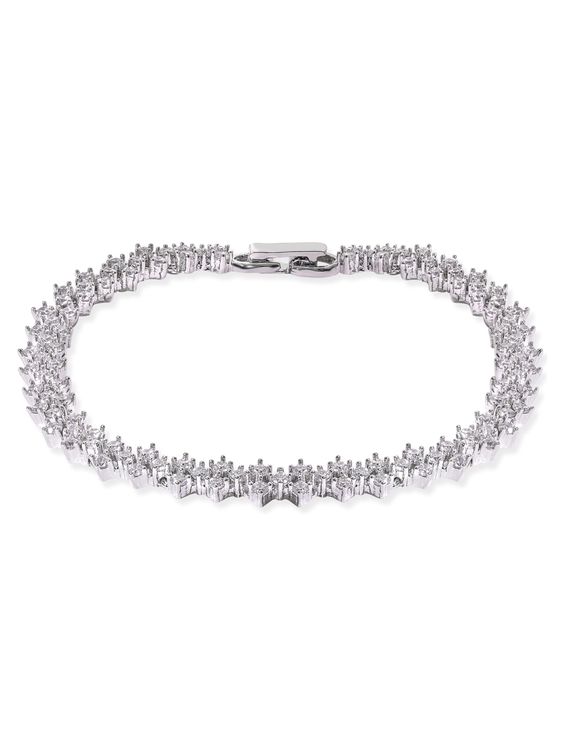 See full amazon price history chart for Rubans Brass Cubic Zirconia Rhodium-Plated Link Bracelet Rubans Brass Cubic Zirconia Rhodium-Plated Link Bracelet (B0D73WCPXY) Amazon Price History, Amazon Price Tracker