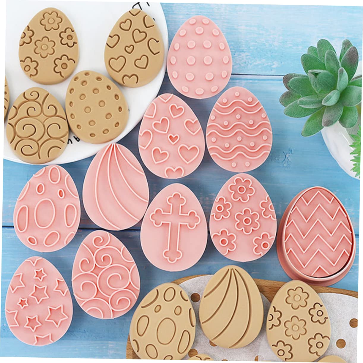YARNOW 50piezas Cortadores De Galletas De Pascua Forma De Huevo Para Repostería y Diy Molde De Resistente Para Galletas Infantiles y Manualidades De Cocina