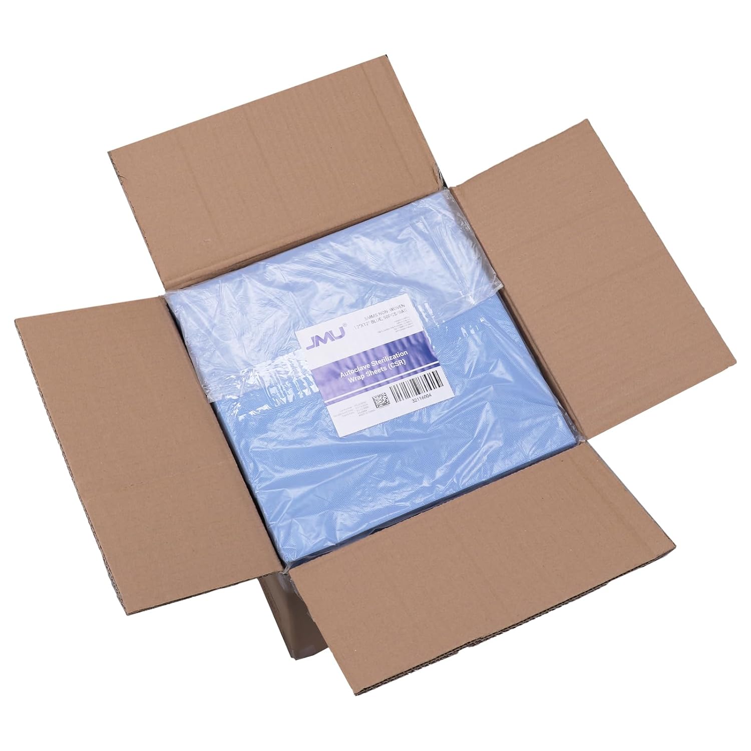 JMU 1000pcs Autoclave CSR Sterilization Wrap 12"x12", SMMS Non-Woven Sterilization Wrap with Steam & EO, 60g Blue Non-Sterile Pads 12" x 12" 1000