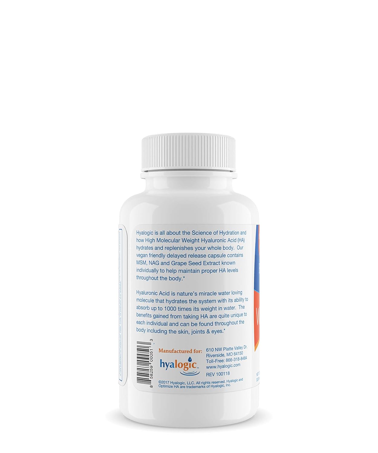 Hyalogic Hyaluronic Acid 120 mg delayed release capsules | Combo Formula w/Glucosamine MSM | Support Healthy Joints, Eyes and Skin and overall Body | Promote Healthy Skin | Non-GMO (30 count) : Health & Household