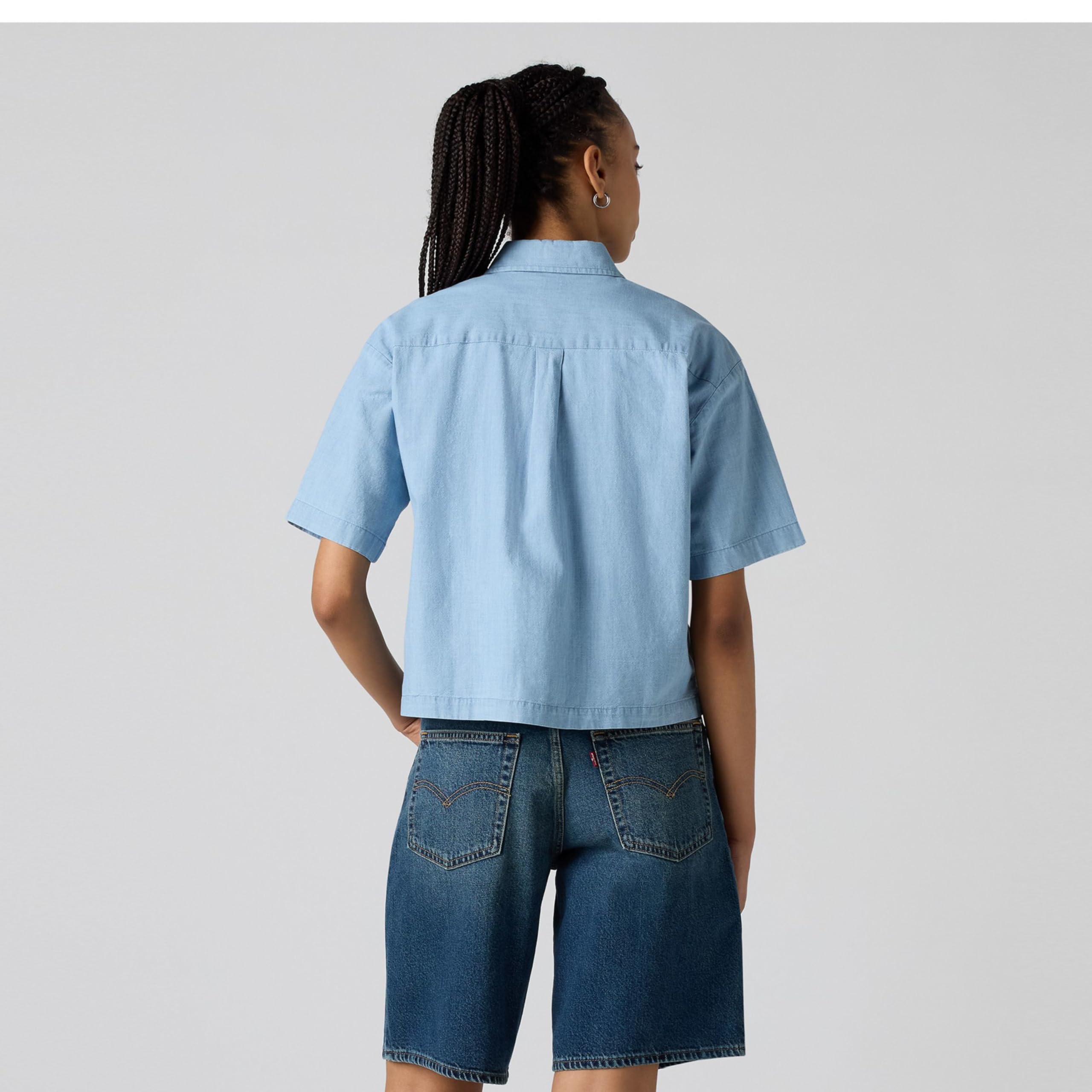 Harlie Ss Cropped Shirt Brass Organ – Ansicht 2