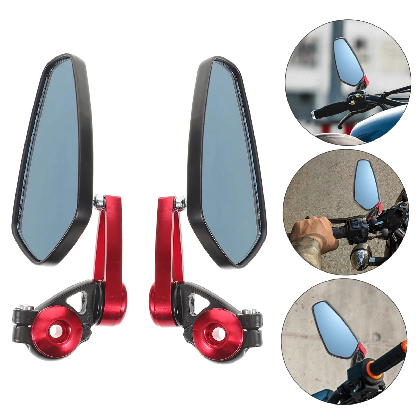 Gatuida Specchietto Retrovisore per Veicoli a Due Ruote e Scooter in Lega di Alluminio, per Manubrio 22mm, Visibilità Migliorata e Guida Sicura