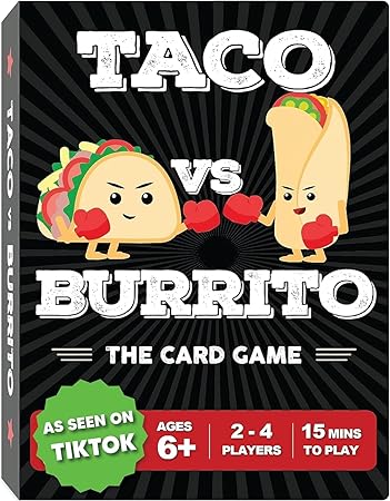 Taco vs Burrito - The Wildly Popular Surprisingly Strategic Card Game Created by a 7 Year Old - 5 Ways to Play - a Family-Friendly Party Game for Kids, Teens & Adults