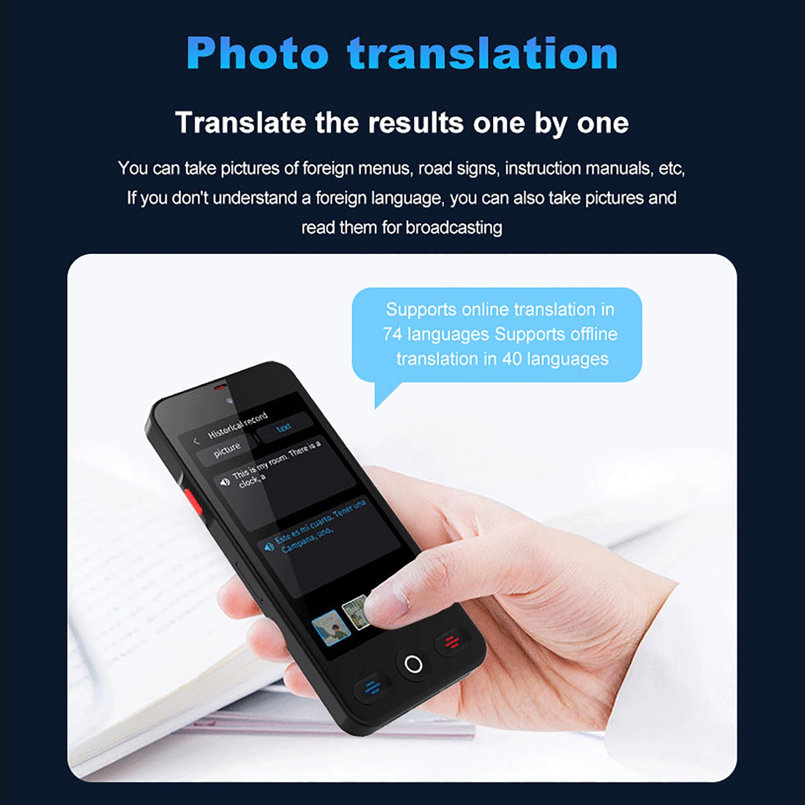 Il dispositivo AI Smart Translator S10 Pro La traduzione multilingue in tempo reale migliora la comunicazione per viaggiatori e professionisti