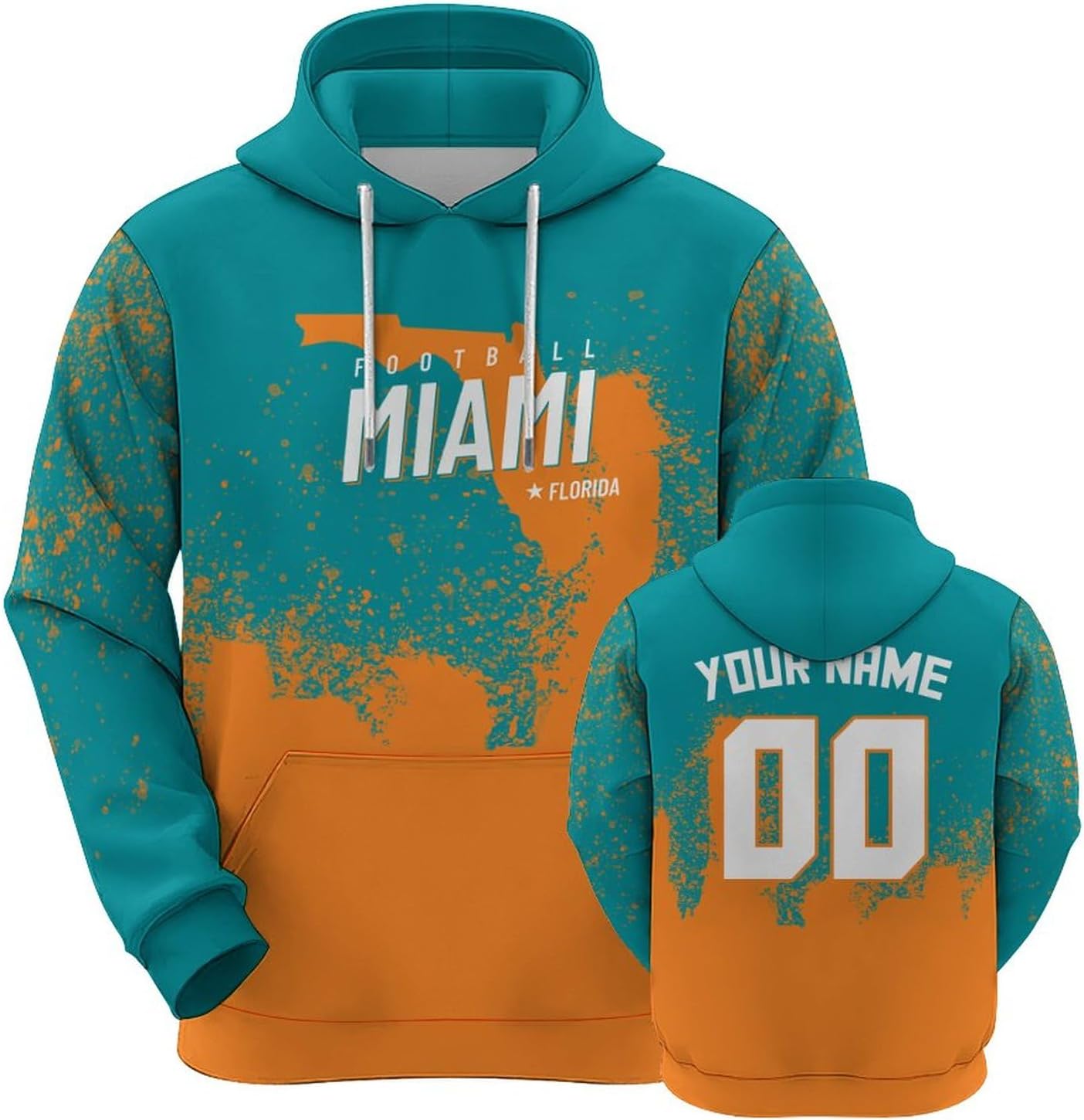 Custom Football Hoodies Graffiti Sweatshirts Personalized Name Number Pullover Uniforms for Men Women Youth Fans Gifts