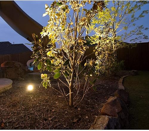Miniatura 3 de Cheopha Luz de paisaje de bajo voltaje para exteriores, foco de 12 V, kit de LED sólido de latón con estaca de tierra ABS y bombilla LED MR16 de 5