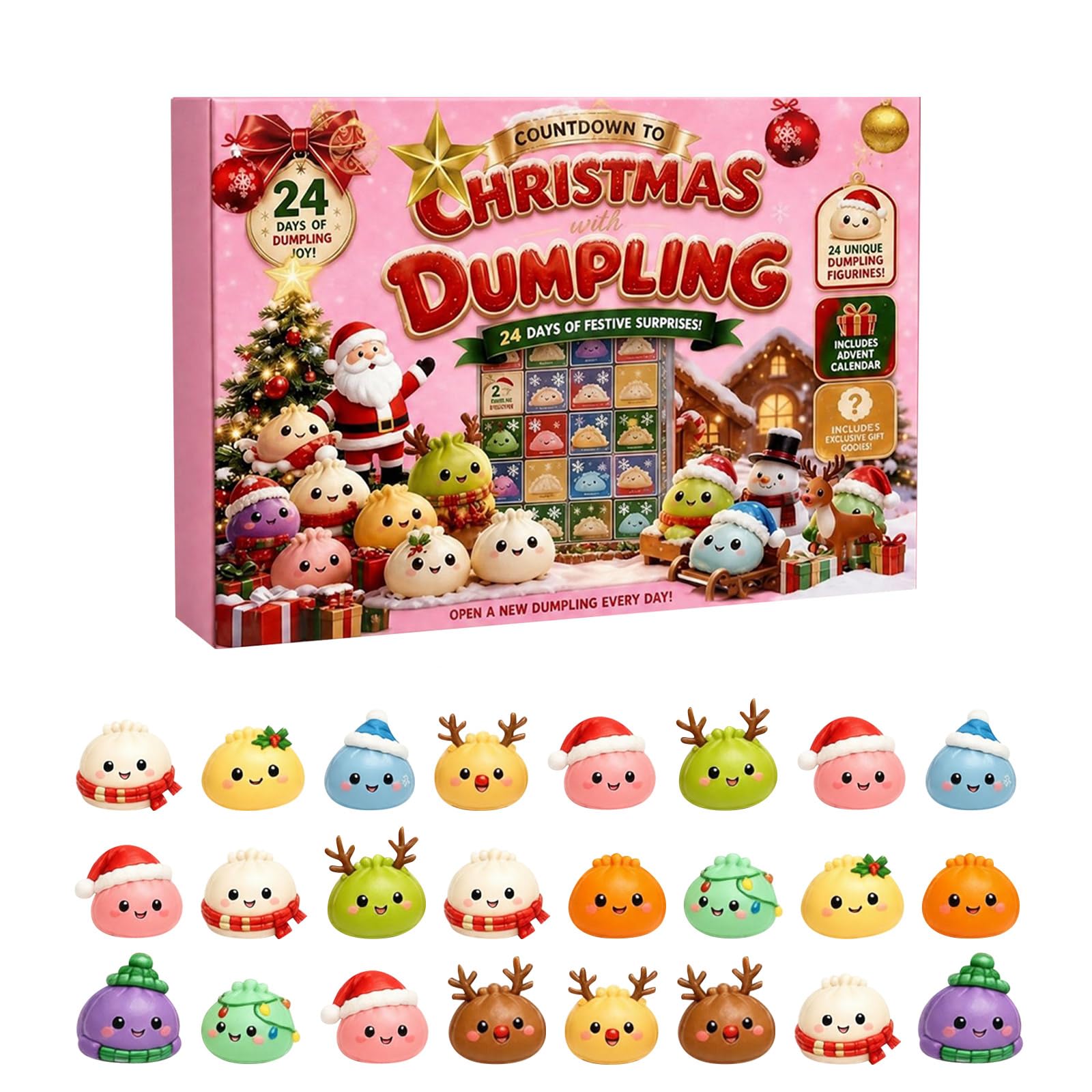 2026 Christmas Advent Calendar, 24 Day Mystery Countdown Squeeze Balls