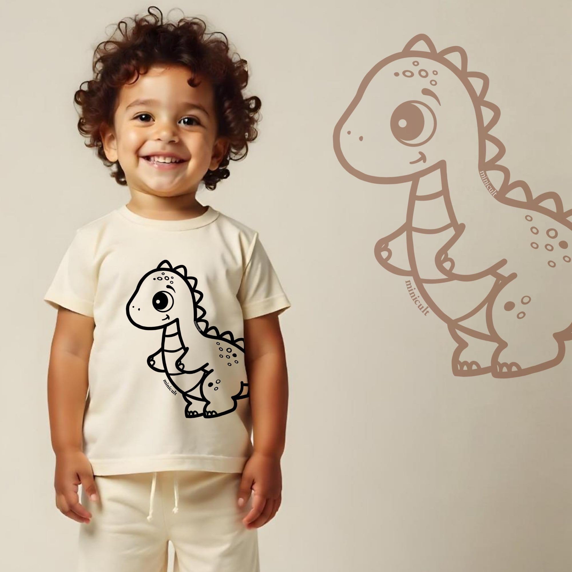 minicult Matching CottonTshirt and Shorts coords with cute animal Prints(Dino Combo 2)(Pack of 2)(2-3 Years) - Image 2 thumbnail