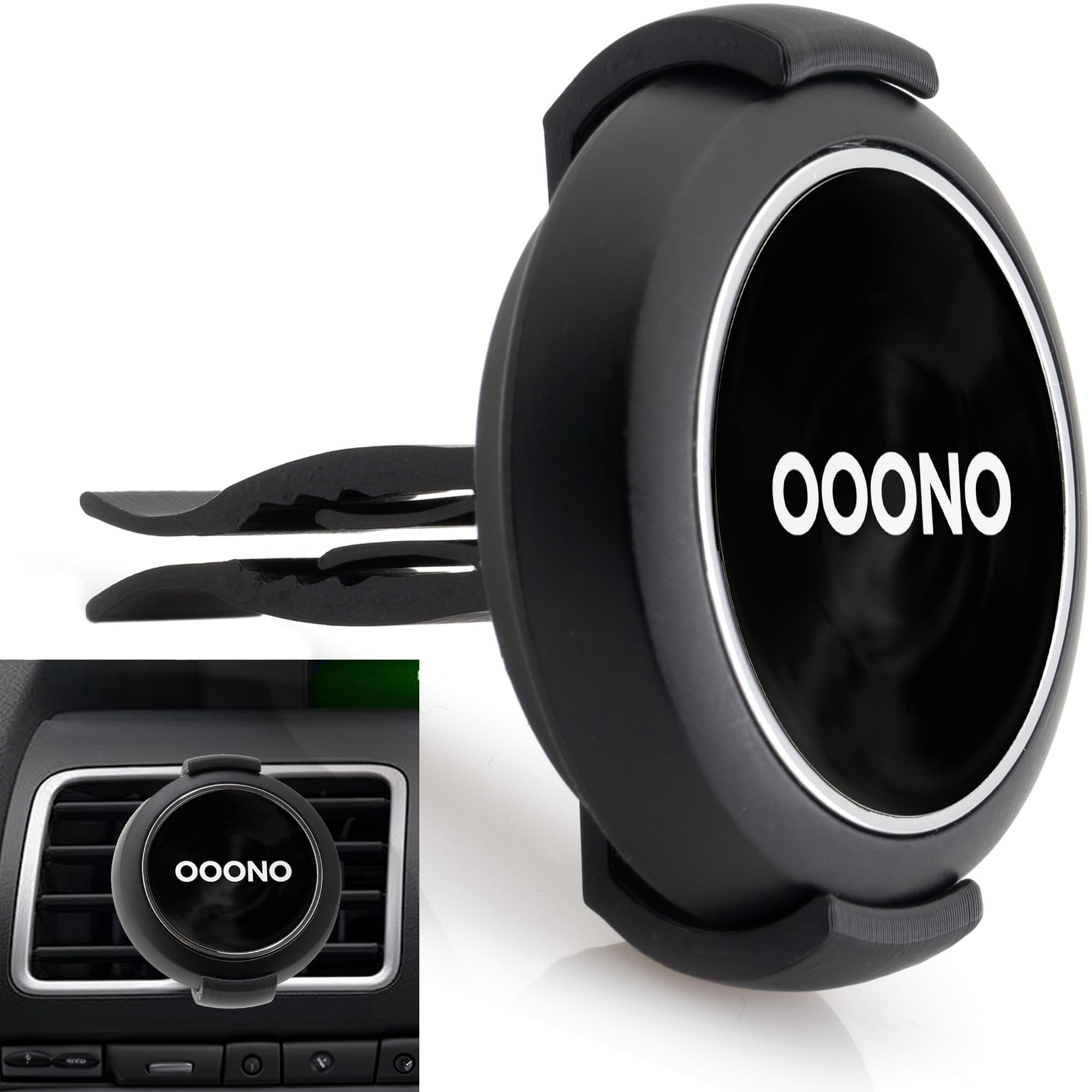 Halterung Lüftung für Ooono 1 Co-Driver No.1 Mount Clip für Lüftungsgitter Halter No1 V1 (Schwarz)