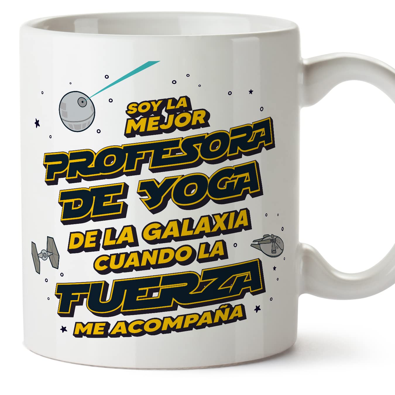 MUGFFINS Tazas para JEFE hombre - En Español - Mejor de la Galaxia Cuando Fuerza me Acompaña - 11 oz / 330 ml - Regalo original y divertido — view 355