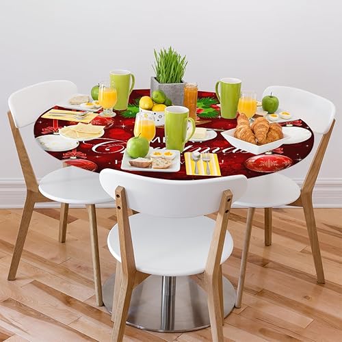 Miniatura 273 de Mantel redondo ajustado con diseño de mandala de flores, mantel circular bohemio y colorido con borde elástico, impermeable, lavable, de poliéster