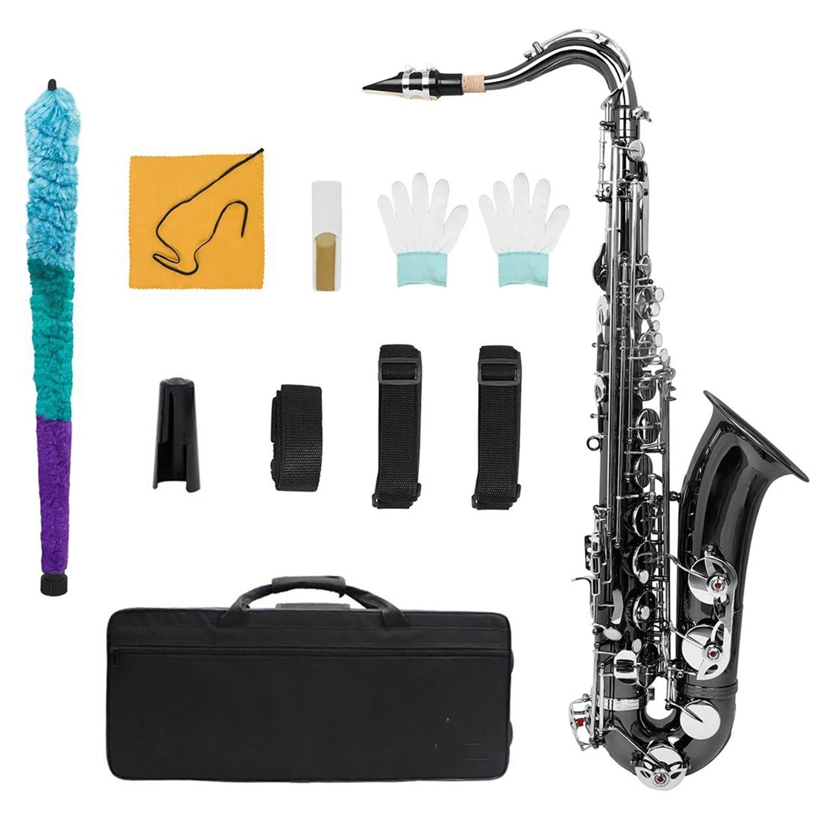 Zestaw Do Saksofonu Altowego B Flat Brass Profesjonalny Instrument Dęty Blaszany Stojak Akcesoria Do Czyszczenia I Strojenia Saksofon