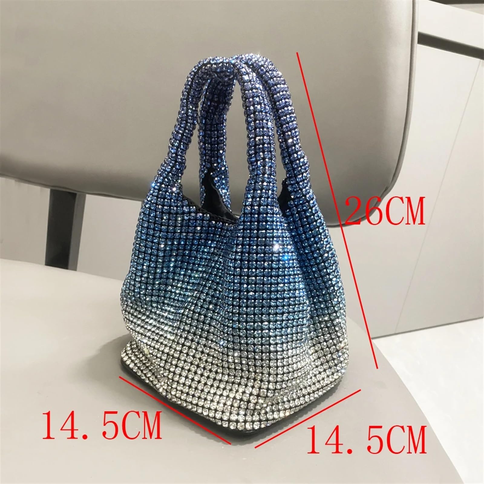 Bolso Con Pedrería Bolso de mano de noche con diamantes de imitación, bolso de mano, bolso de hombro Hobo, bolso de mano de cristal brillante, bolso tipo cubo