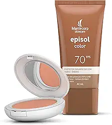 Kit Mantecorp Skincare Episol Color Protetor Solar Fps 70 40ml + Protetor Solar Pó Compacto Fps 50 10g Tom 3 Médio