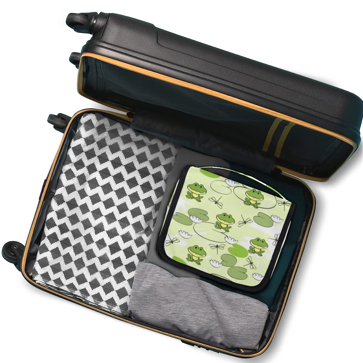 Kreskówka śliczna Forg Podróżna kosmetyczka Zabawna Forg Mycie Torba Unisex Wiszące przybory toaletowe Kosmetyczka Organizer do makijażu, wielobarwny, Jeden rozmiar