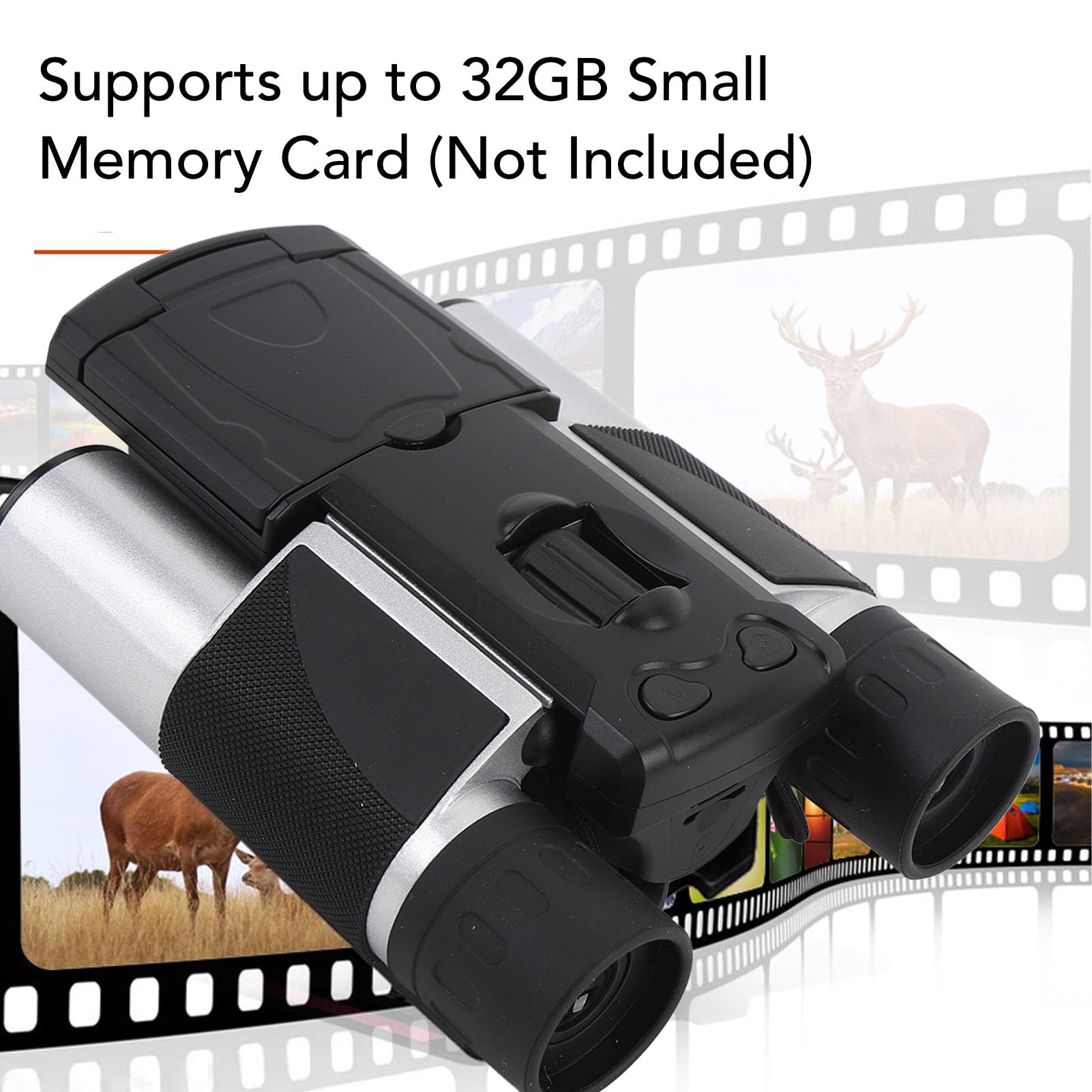 LICAEVEY Lornetka do Aparatu Cyfrowego 10x25-rejestrator 48MP 2,5 K HD z 2 "kolorowym Ekranem, 8-krotny Cyfrowy Zoom i USB-C do Obserwacji Ptaków, Obserwacji Przyrody (SILVER)