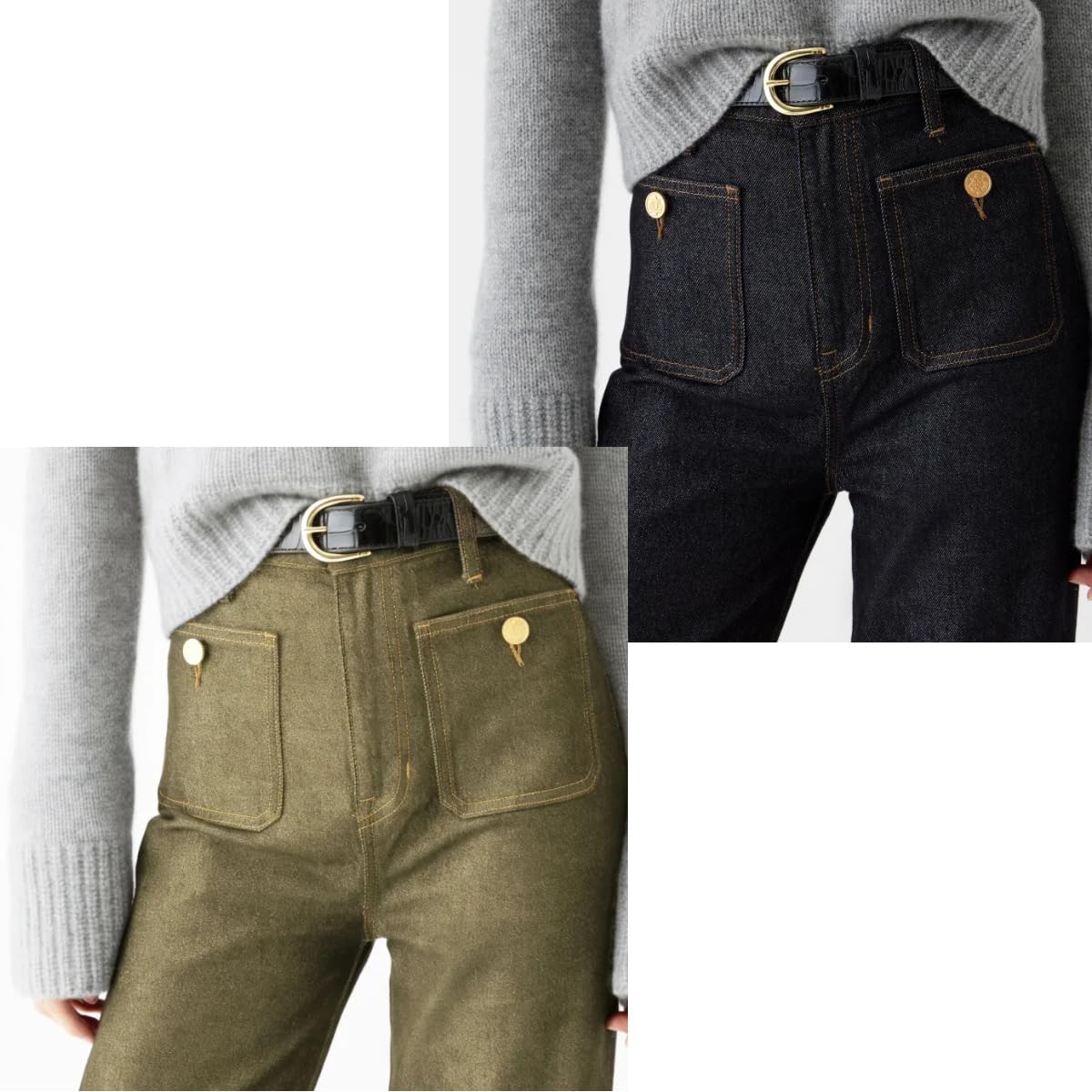 Le favori d'Oprah - Pantalon Large de Marin à contrôle du Ventre, Jean à Jambe Large Chiccurva, Jean préféré d'Oprah (A,XL)
