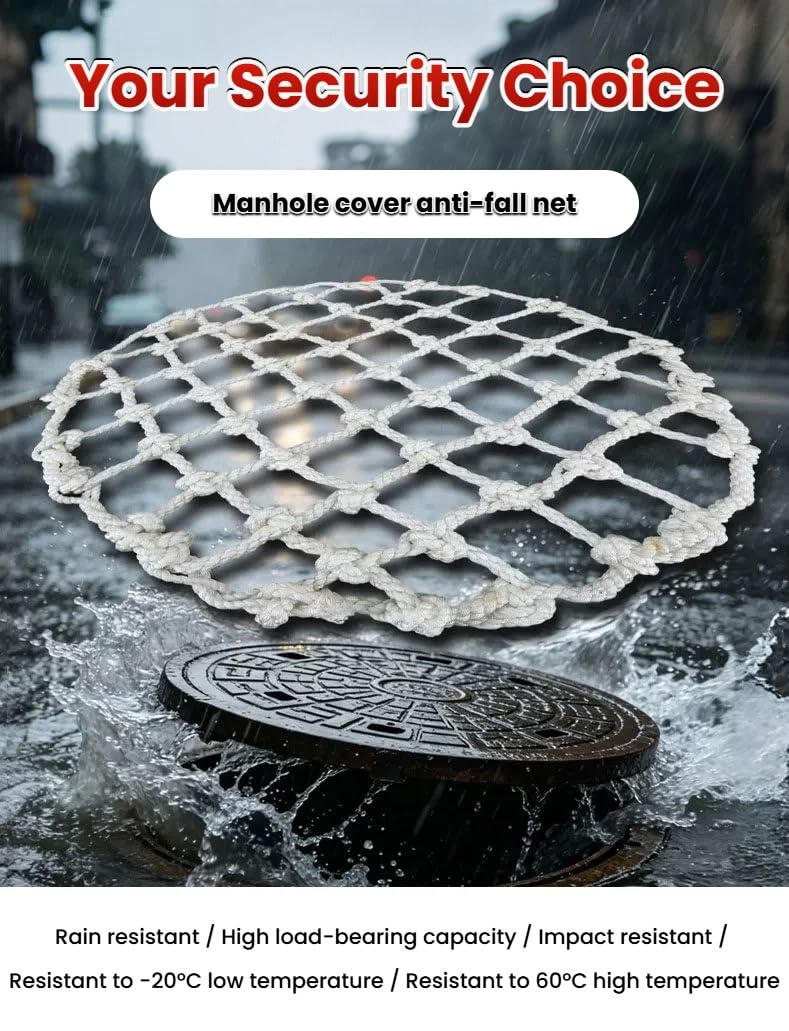 Rete Protezione Pozzetti, Rete Anticaduta per Pozzi Esterni | Rete flessibile; 8 ganci inclusi; per pozzi e giardini; struttura rinforzata; facile installazione(Dia-78 cm)
