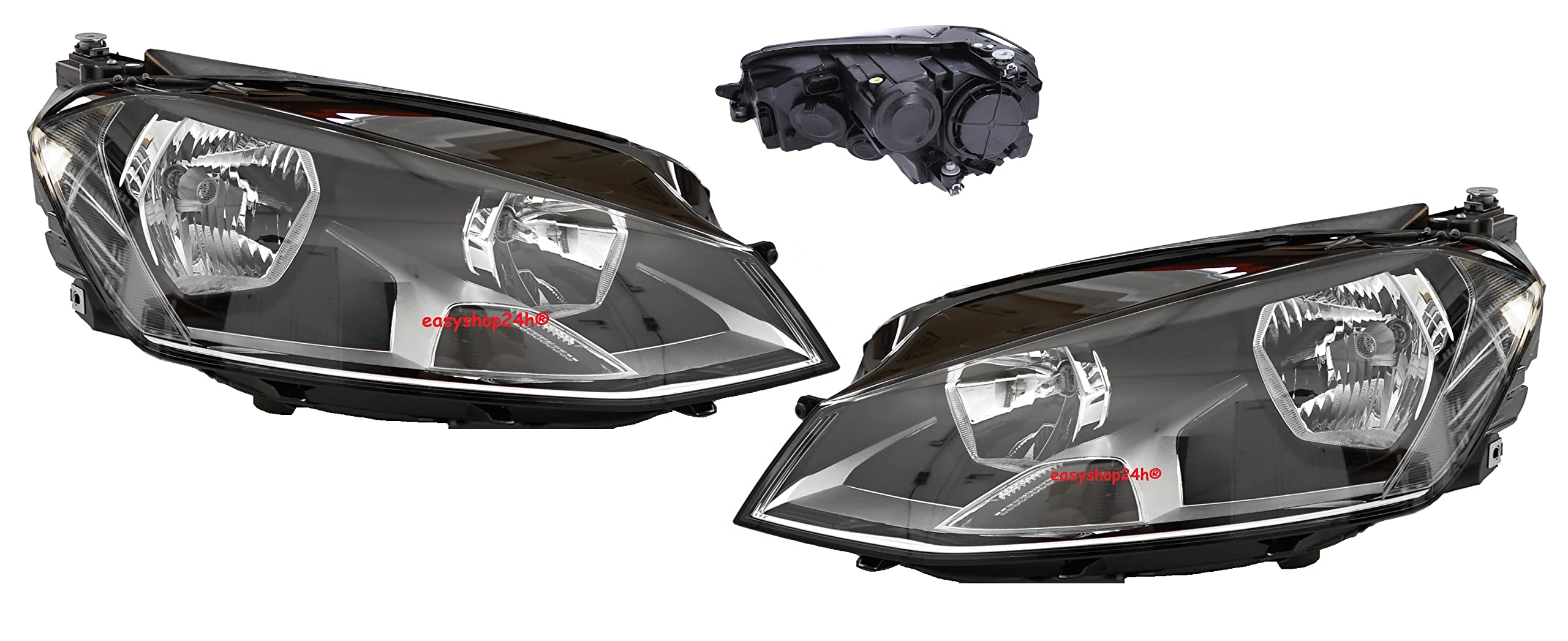 Set Fari Anteriori Golf 7 MK7 2012-2016 H7/H15 Alogeni con Regolazione Elettrica