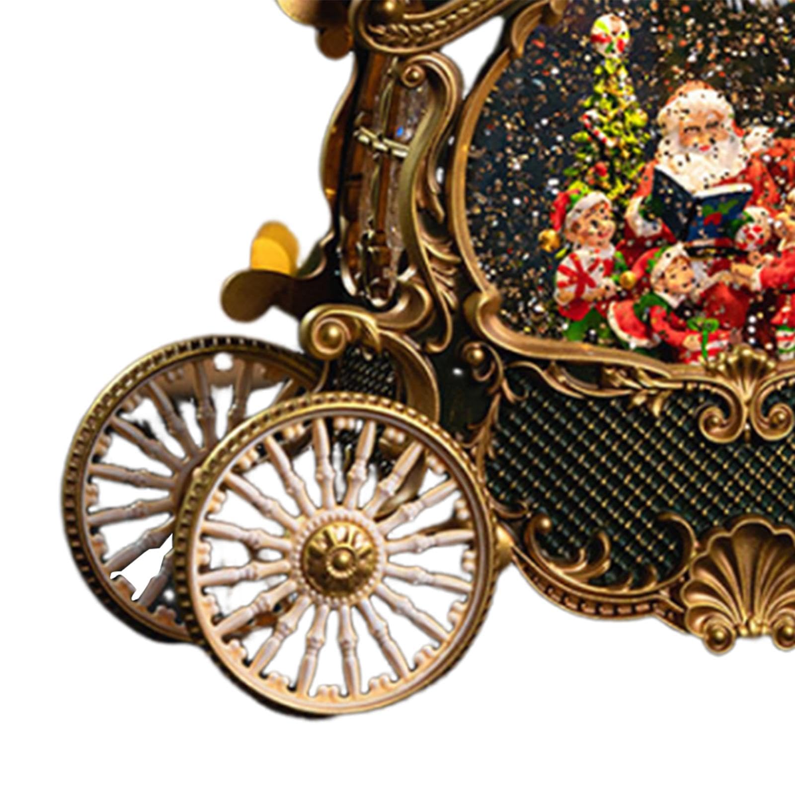 Globo di Neve Musicale con Carrozza Natalizia, Ideale Come Regalo per Le Feste, VERDE