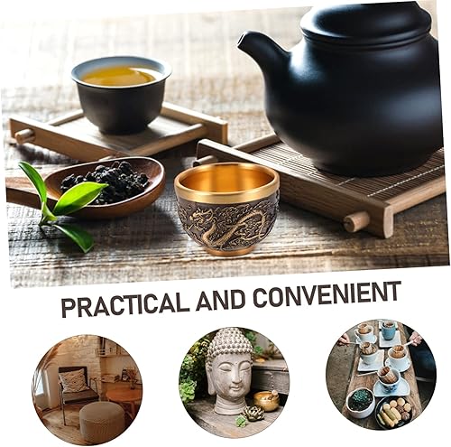 Miniatura 9 de Homoyoyo Taza de té de latón Mini tazas de café japonés Tetera china Tazas budistas Tazón Zen Taza de charcutería Taza de té pequeña Taza de té
