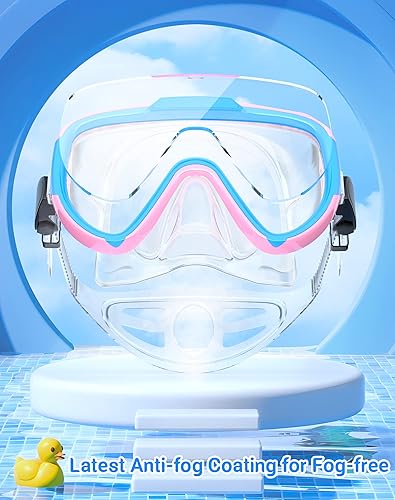 Miniatura 3 de Gafas de natación para adultos y niños, gafas de natación antivaho con cubierta para la nariz, sin fugas, máscara de buceo de esnórquel transparente
