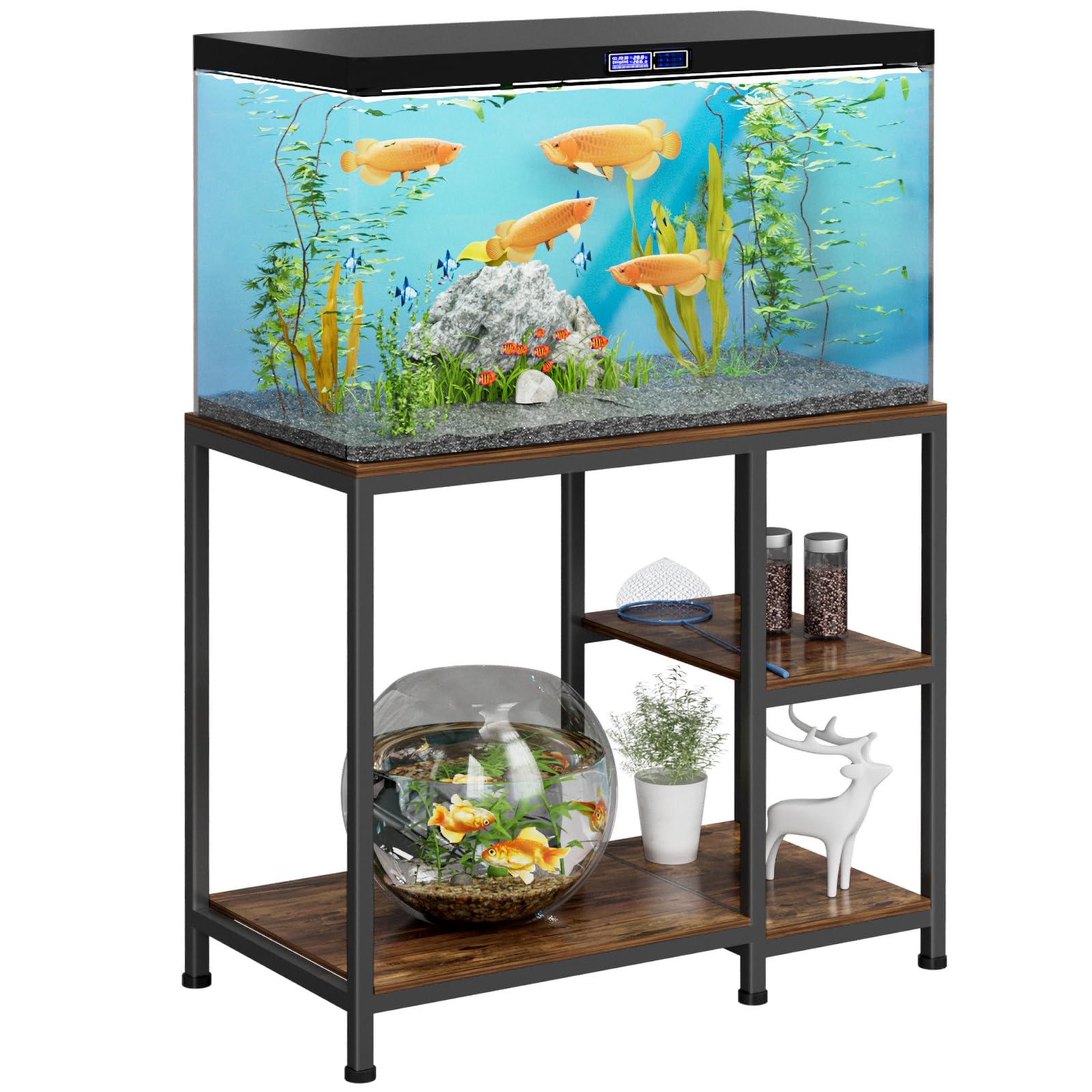 VyGrow Supporto per acquario da 40 galloni, resistente supporto per acquario 93 x 47 x 80 cm, ripiani in legno autoportante per acquario, capacità di carico 330 kg, per riporre accessori per pesci