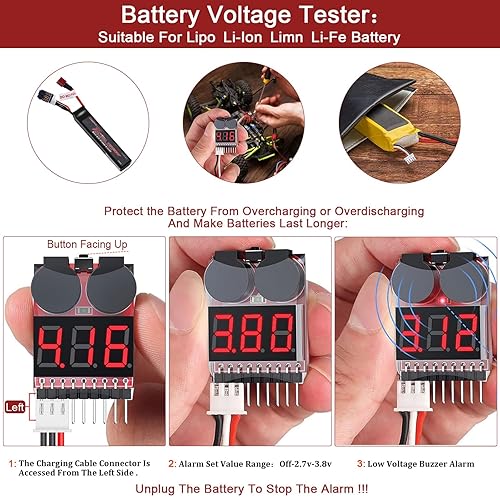 Miniatura 5 de BosLi-Po Batería Airsoft de 111 V 1300 mAh 2S 25C recargable batería LiPo de alta capacidad con conector de enchufe T para pistolas de Airsoft