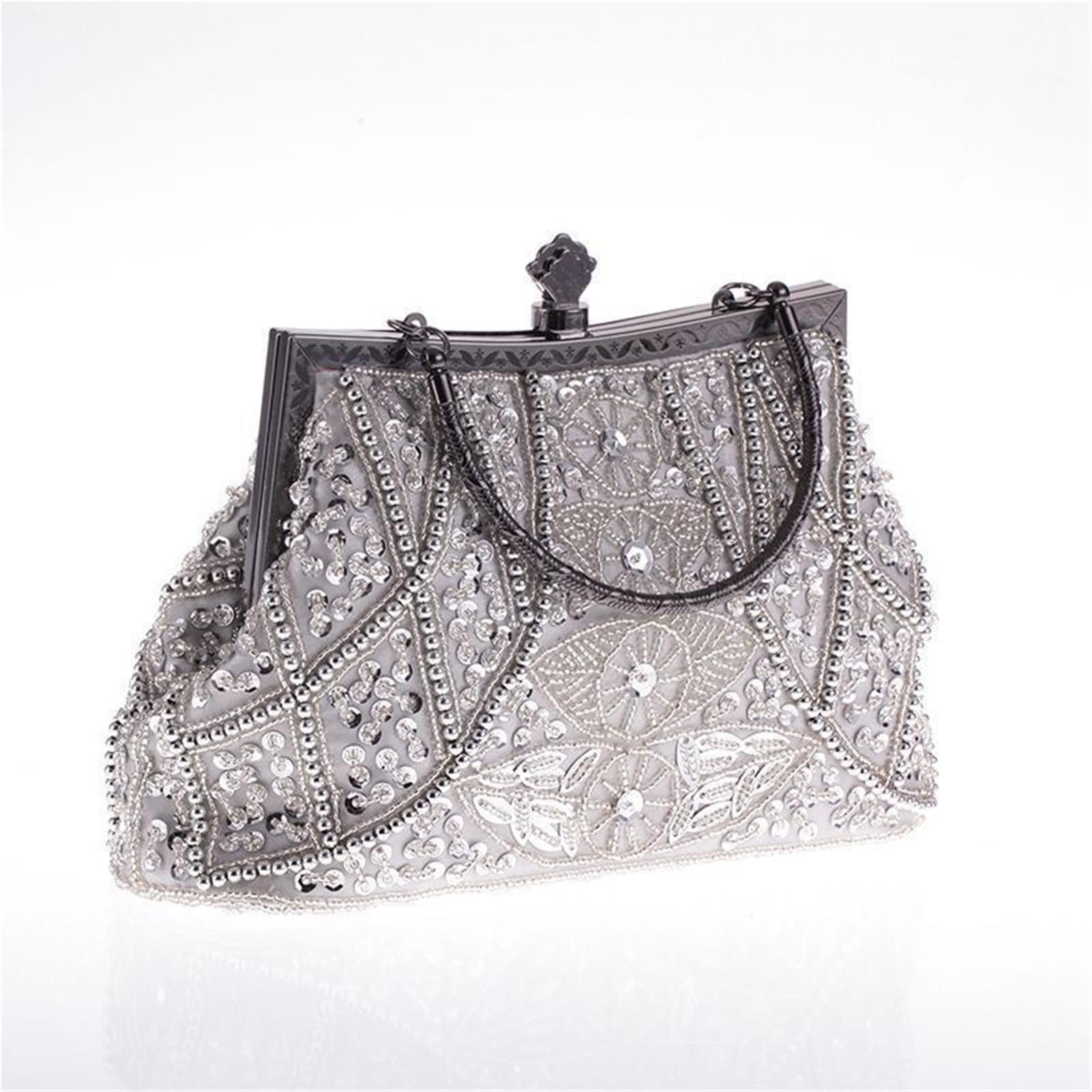 Bolso de noche bordado y con pedrería