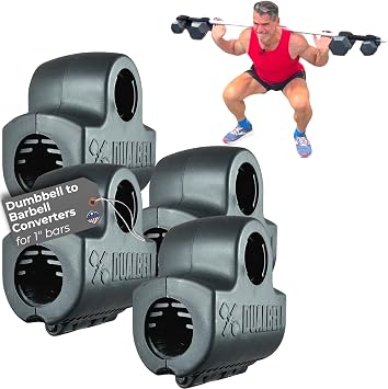 Dumbbell Converter to Barbell for 1" Bar, 500lb Max Adapter