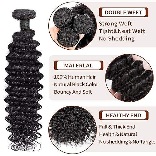 Miniatura 8 de Extensiones de cabello humano ondulado rizado Jerry rizado brasileño virgen sin procesar, 3 paquetes de 22, 24, 26 pulgadas, grado 12A, extensiones
