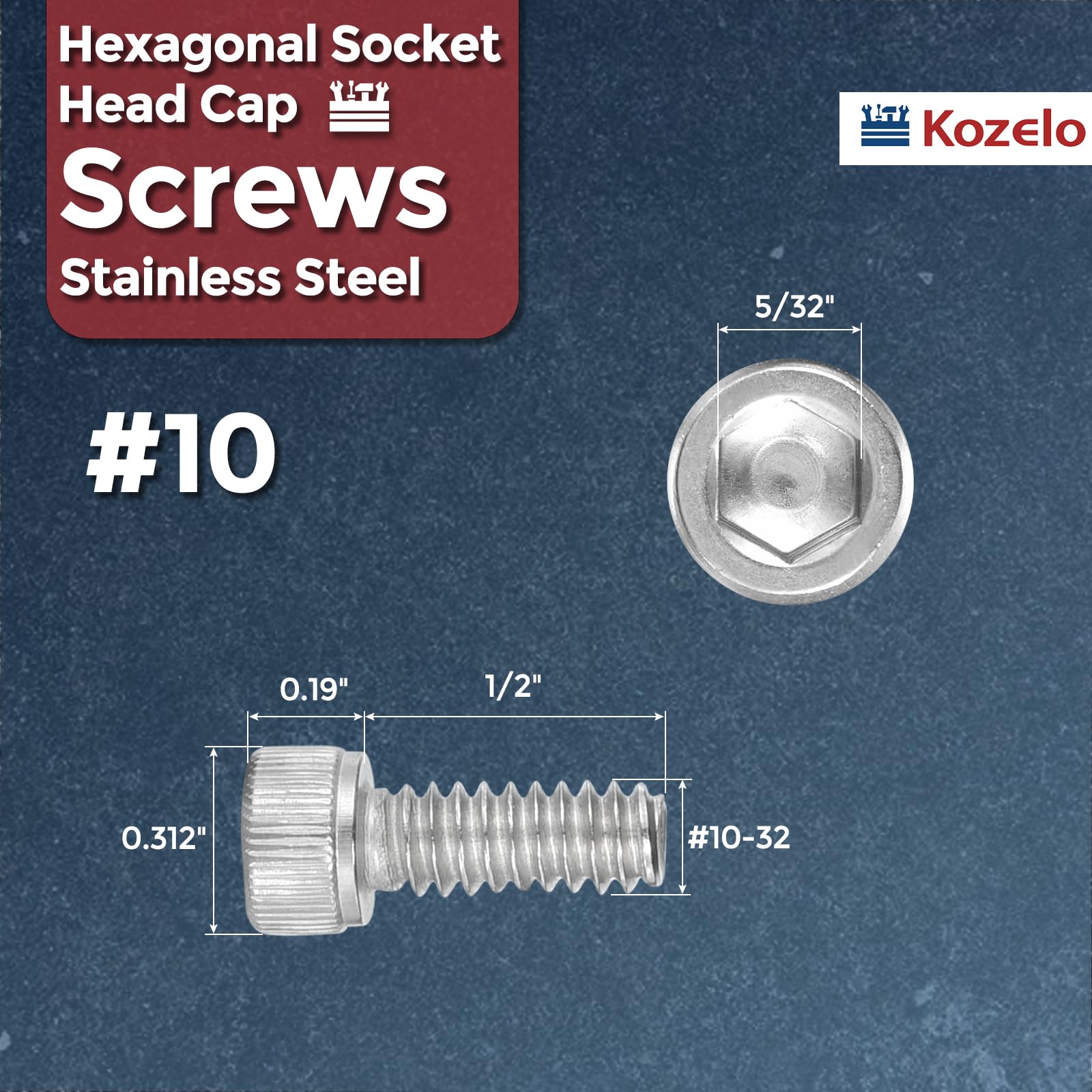 Kozelo 50pcs Socket Head Cap Screws - Image 2