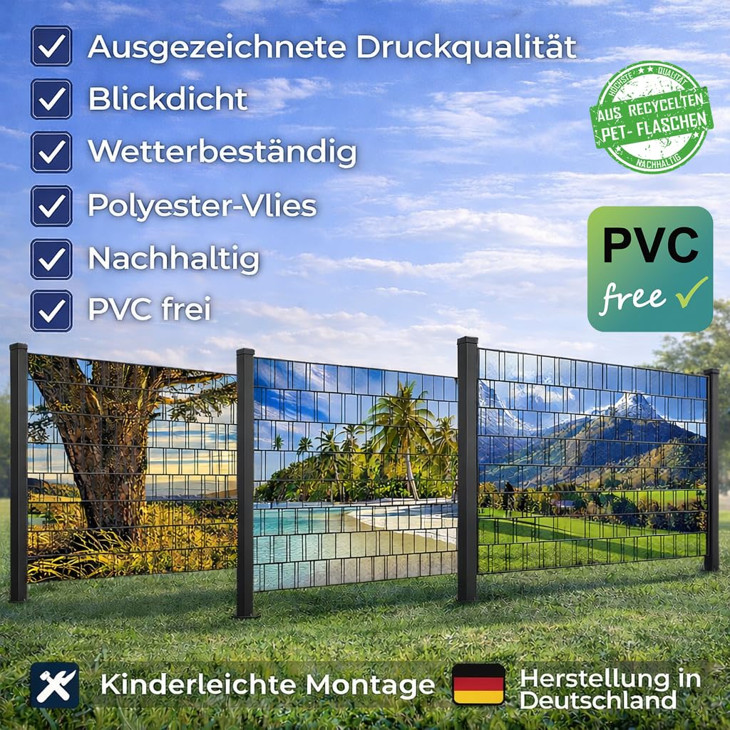 PerfectHD Zaunsichtschutz - Motiv Efeu und Mauer - Sichtschutz fr den  Garten - 2,50 x 1,80 x 0,19 m - 9 Streifen - 30 Varianten : Amazon.de:  Garten