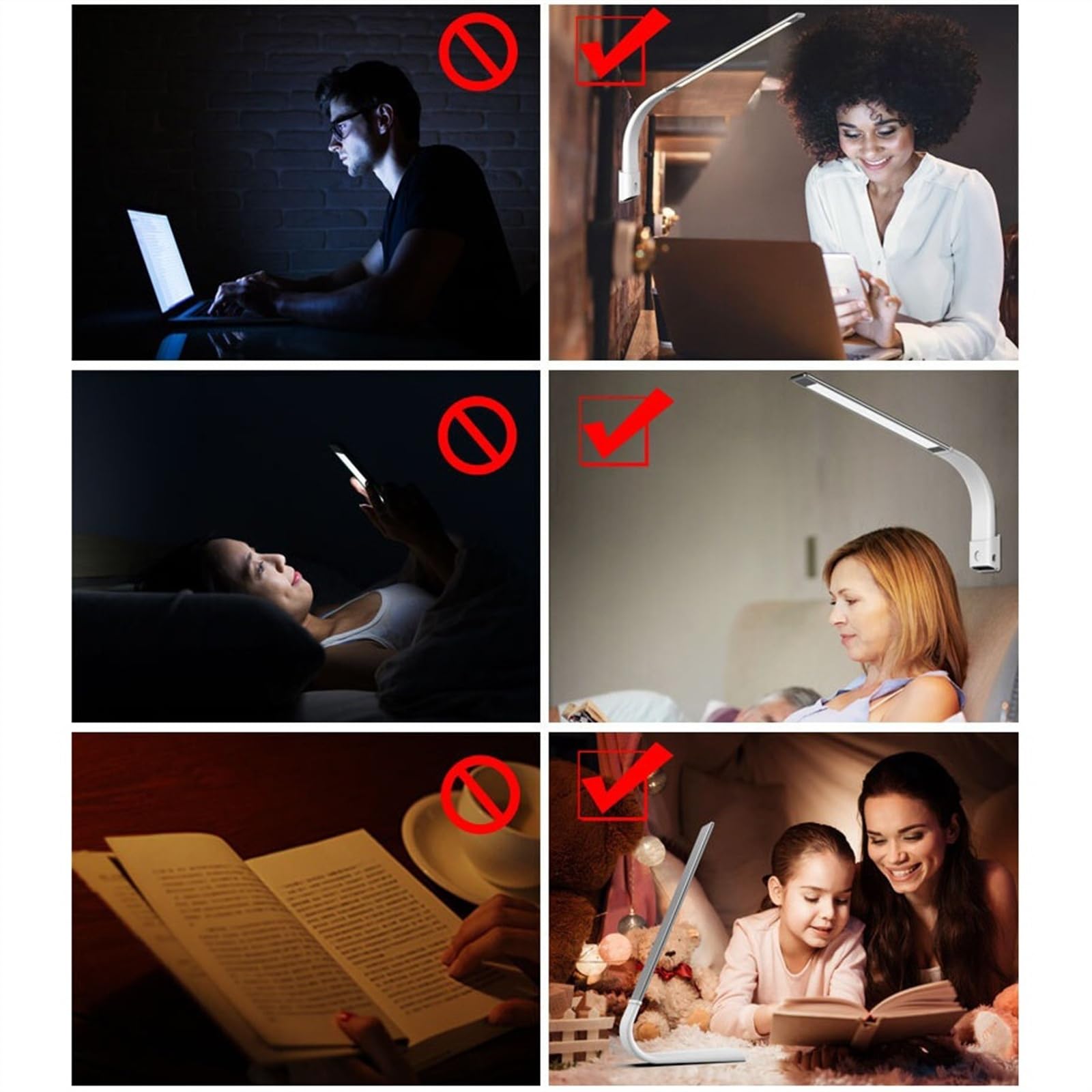 Lamparas Sobremesa Lámpara de escritorio LED recargable, luz con control táctil aleación aluminio, lectura protección ocular regulable, 3 modos color y 6 niveles brillo Lámpara Escritorio(Gold)